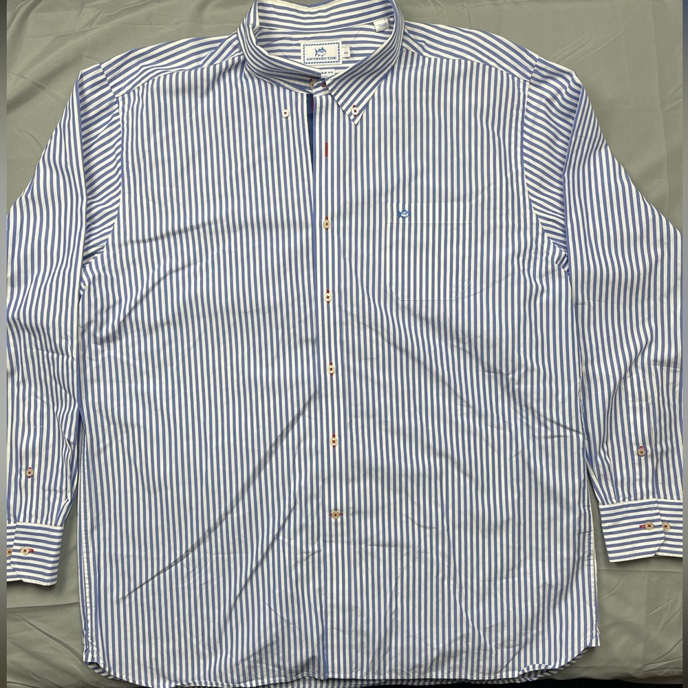 Southern Tide Classic Fit Striped Button-Down Shirt XXL
